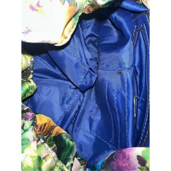 Vtg Wilsons Leather exotic floral purse bag pocketbook with buckle Trim patent l - Picture 5 of 8